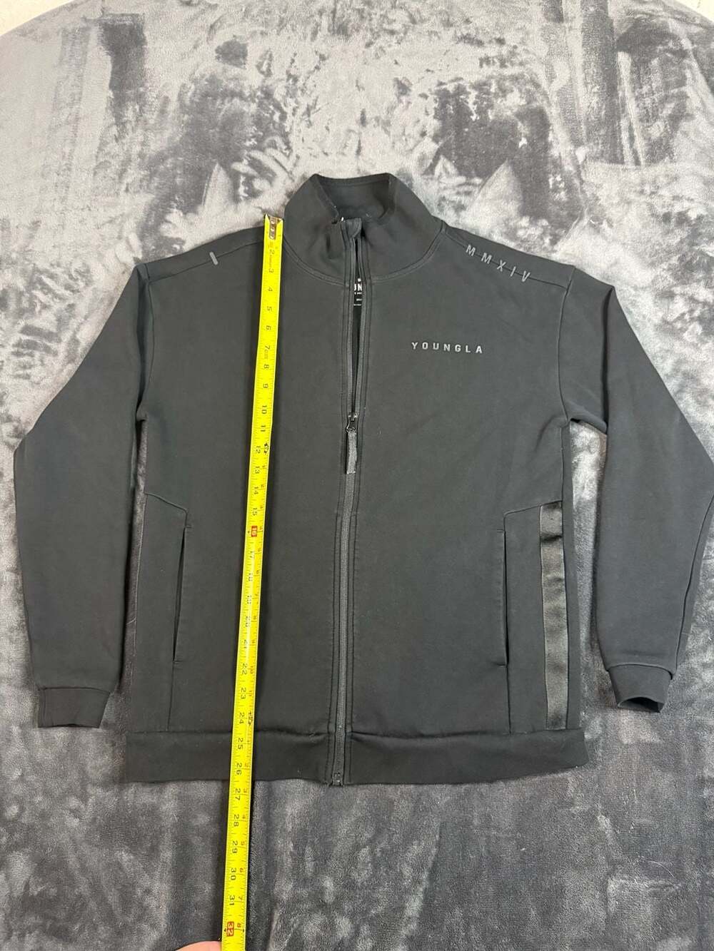 Men’s YoungLA  Full Zip Track Jacket Size Small Black MMXIV Athletic#101